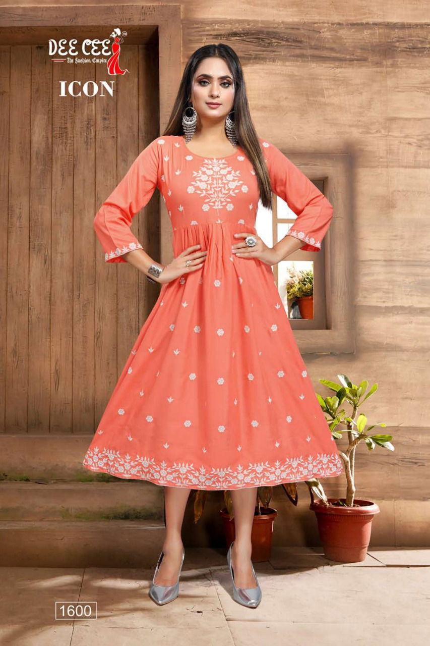 Deecee Icon Rayon Printed Regular Wear Designer Kurti Collection
